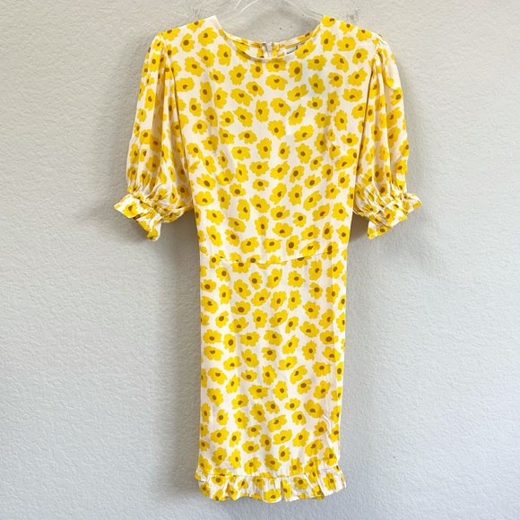 Faithfull The Brand Florence Mini Dress Marigold - Picture 2 of 5